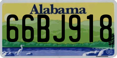 AL license plate 66BJ918