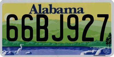 AL license plate 66BJ927