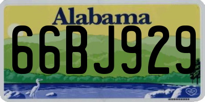 AL license plate 66BJ929