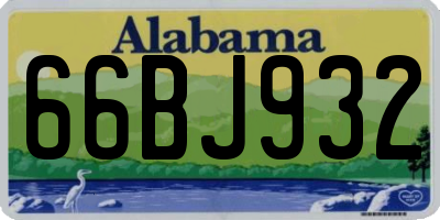AL license plate 66BJ932