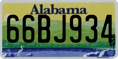 AL license plate 66BJ934
