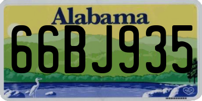 AL license plate 66BJ935