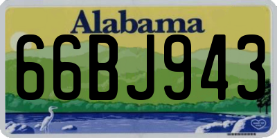AL license plate 66BJ943