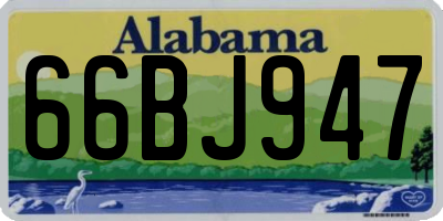 AL license plate 66BJ947