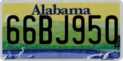 AL license plate 66BJ950