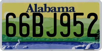 AL license plate 66BJ952