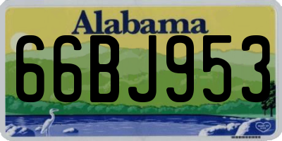 AL license plate 66BJ953