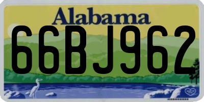 AL license plate 66BJ962