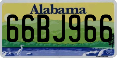 AL license plate 66BJ966