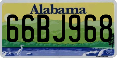 AL license plate 66BJ968