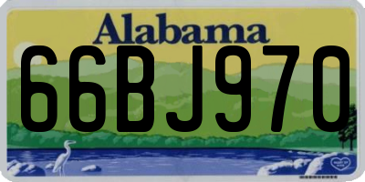 AL license plate 66BJ970