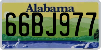 AL license plate 66BJ977