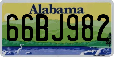 AL license plate 66BJ982
