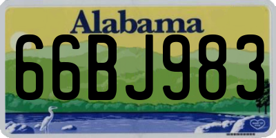 AL license plate 66BJ983