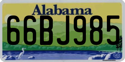 AL license plate 66BJ985