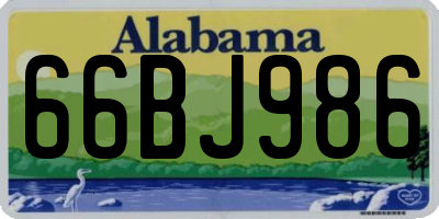 AL license plate 66BJ986