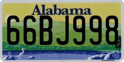 AL license plate 66BJ998
