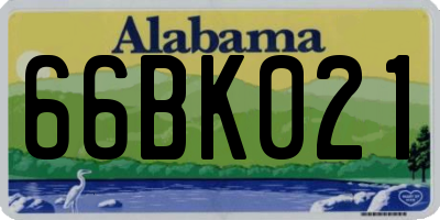 AL license plate 66BK021