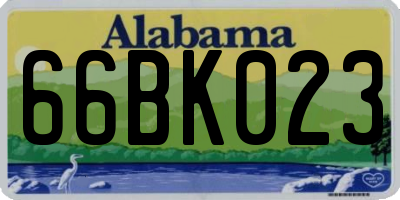 AL license plate 66BK023
