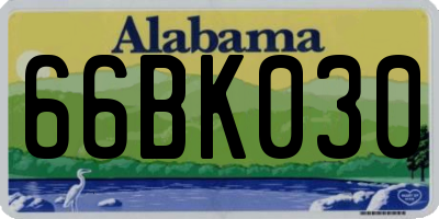 AL license plate 66BK030