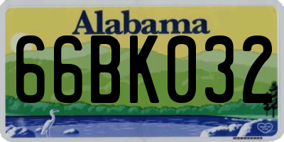 AL license plate 66BK032