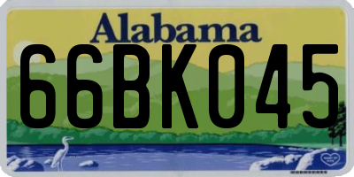 AL license plate 66BK045