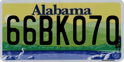 AL license plate 66BK070