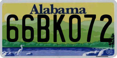 AL license plate 66BK072
