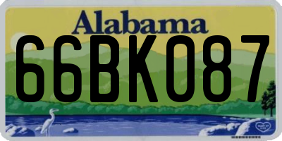 AL license plate 66BK087