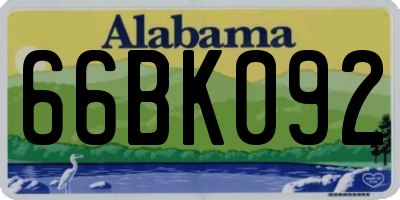 AL license plate 66BK092