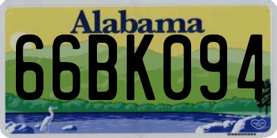 AL license plate 66BK094