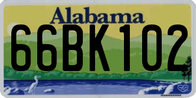 AL license plate 66BK102