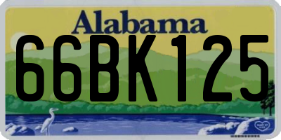 AL license plate 66BK125
