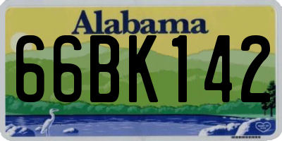 AL license plate 66BK142