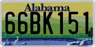 AL license plate 66BK151