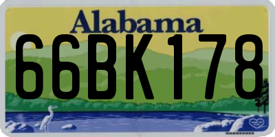 AL license plate 66BK178