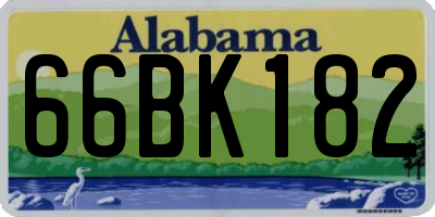 AL license plate 66BK182