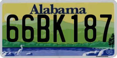 AL license plate 66BK187
