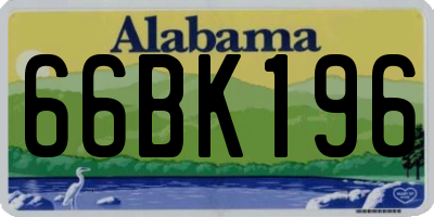 AL license plate 66BK196