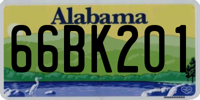 AL license plate 66BK201
