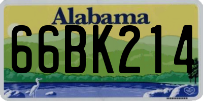 AL license plate 66BK214