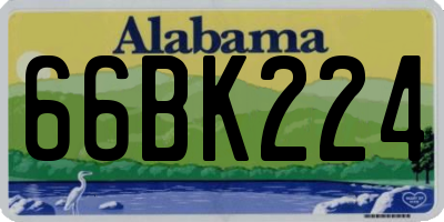 AL license plate 66BK224