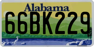 AL license plate 66BK229