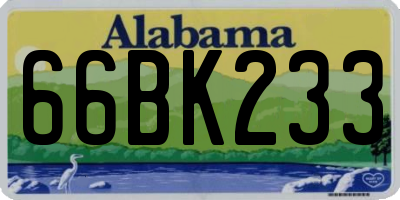 AL license plate 66BK233