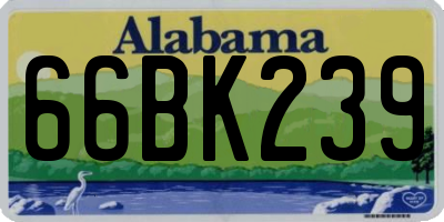 AL license plate 66BK239