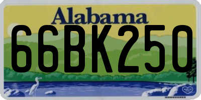 AL license plate 66BK250