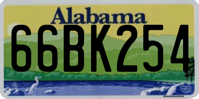AL license plate 66BK254