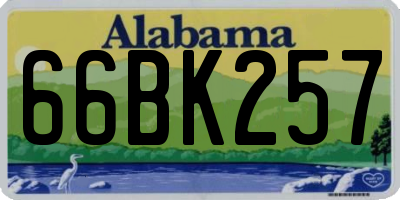 AL license plate 66BK257