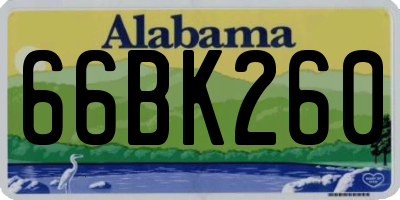 AL license plate 66BK260