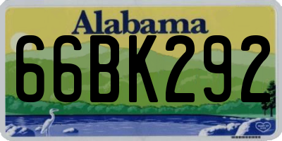 AL license plate 66BK292